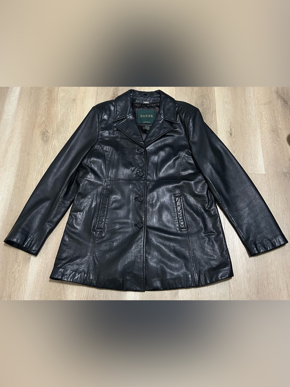 Danier Black Leather Button-Front Women's Jacket